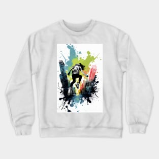 Urban Parkourist Spray Painting Crewneck Sweatshirt